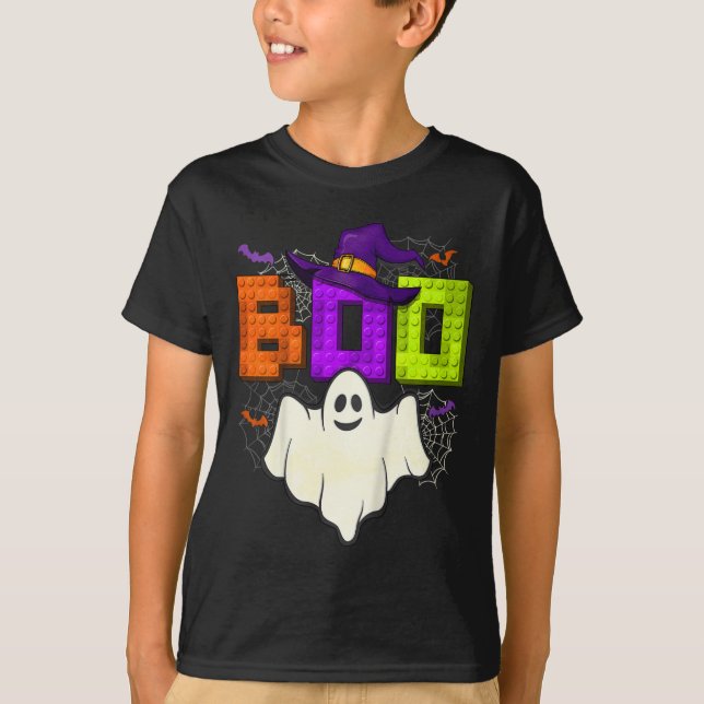 Camiseta Ladrillos de construcción Boo Halloween Ghost Witc (Anverso)