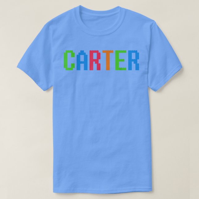 Camiseta Ladrillos Tema CARTER Niños Nombre Personalizado P (Diseño del anverso)