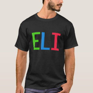 Camiseta Ladrillos Tema Eli Niños Nombre Personalizado Bloq