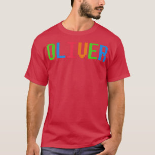 Camiseta Ladrillos Tema OLIVER Niños Nombre Personalizado P