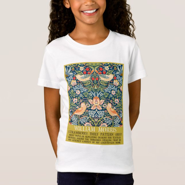 Camiseta ladrón de fresa - Diseño de William Morris (Anverso)
