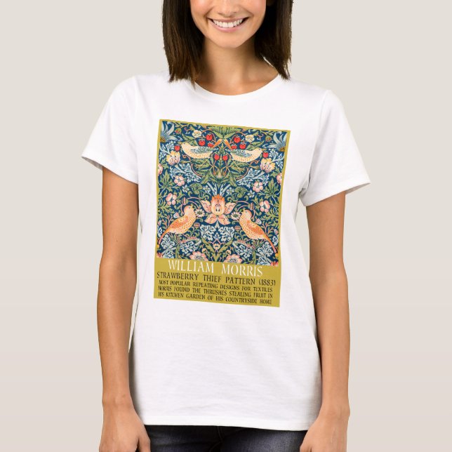 Camiseta ladrón de fresa - Diseño de William Morris (Anverso)