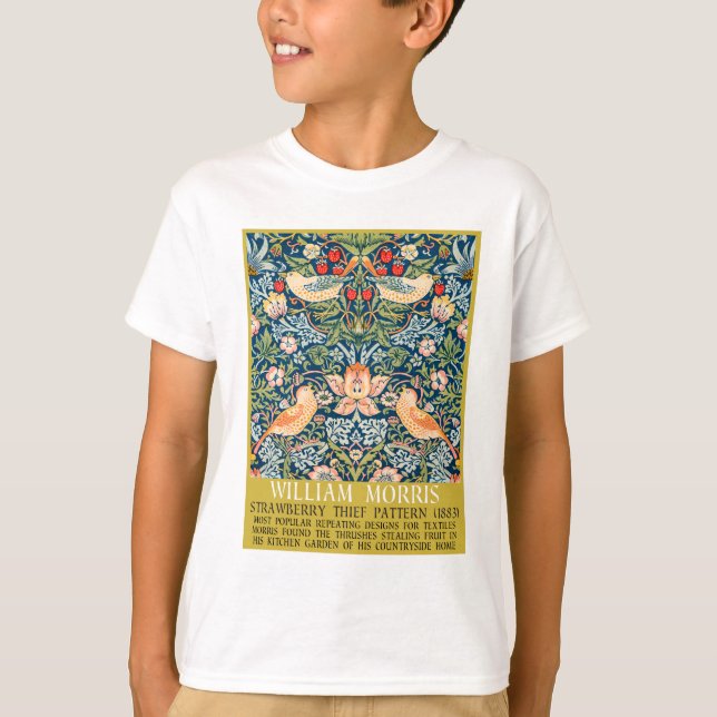 Camiseta ladrón de fresa - Diseño de William Morris (Anverso)