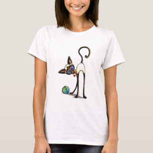 Camiseta Ladrón del hilado del gato siamés