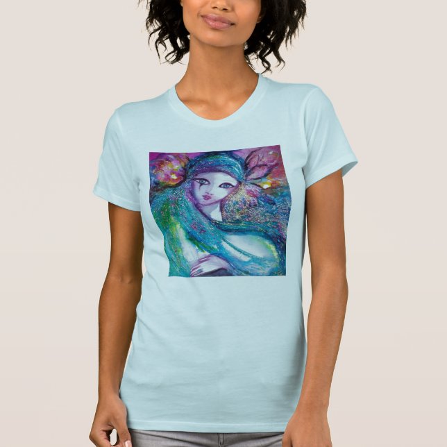 Camiseta LADY BLUE MASK Venetian Masquerade Fiesta (Anverso)