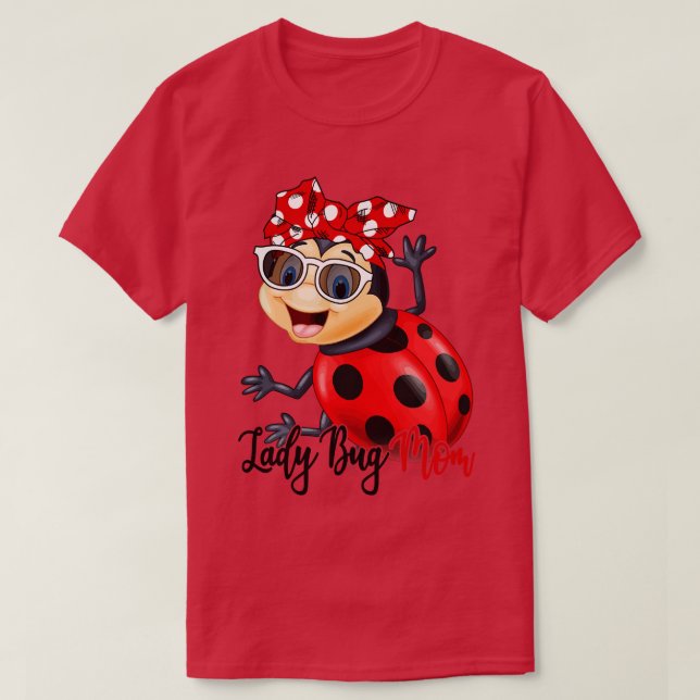 Camiseta Lady Bug Shirt Lady Bug Mom Bandana (Diseño del anverso)