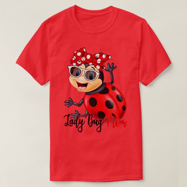 Camiseta Lady Bug Shirt Lady Bug Mom Bandana (Diseño del anverso)