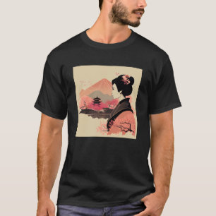 Camiseta Lady Cherry japonesa florece en la montaña Geisha 