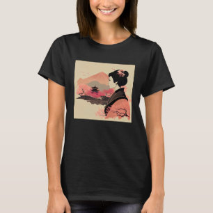 Camiseta Lady Cherry japonesa florece en la montaña Geisha