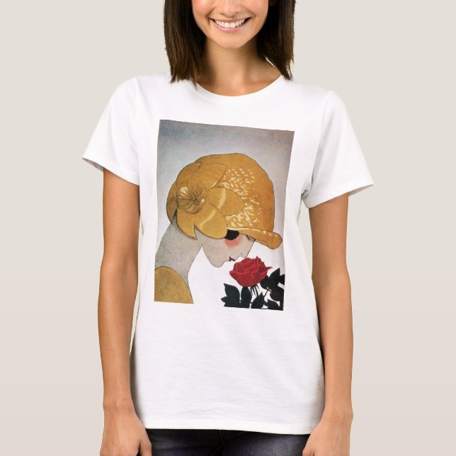 CAMISETA LADY CON ROSA ROJA (Anverso)