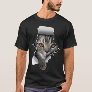 Camiseta Lady Cute Kitten, un gato desgarrado por una pata 