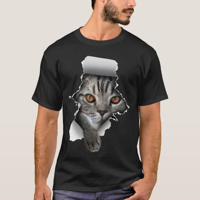 Camiseta Lady Cute Kitten, un gato desgarrado por una pata  (Anverso)