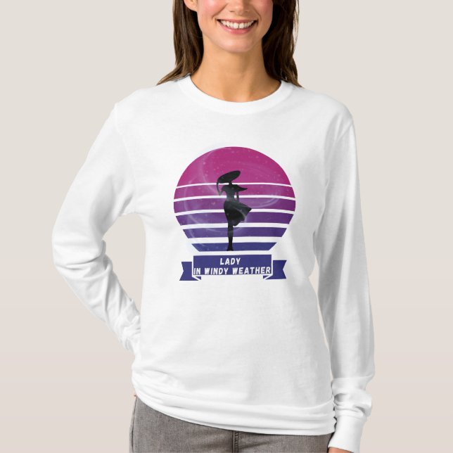 Camiseta Lady en la manga larga del clima eólico (Anverso)