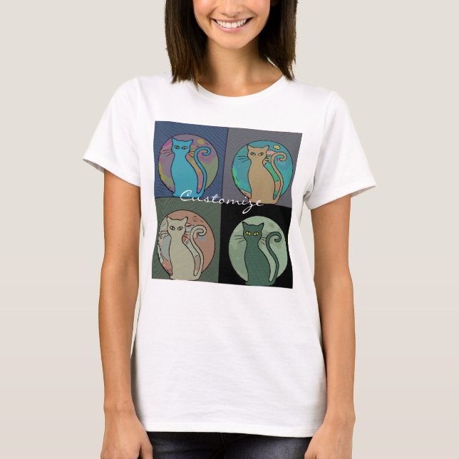 Camiseta Lady Gato Multi Gatos Sentando Thunder_Cove (Anverso)