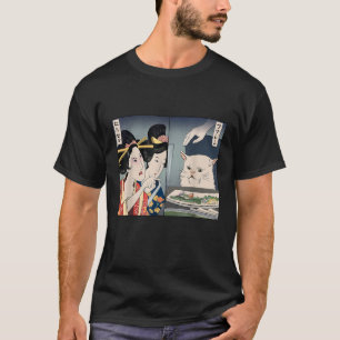 Camiseta Lady Gritando En Memes De Gato Tradicional Japonés
