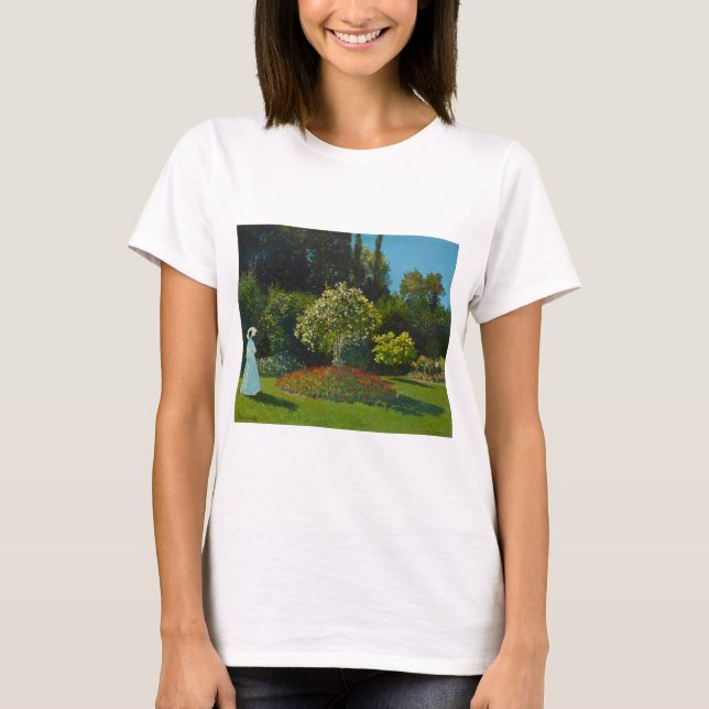Camiseta Lady in the Garden 1867 por Claude Monet (Anverso)