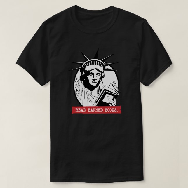 Camiseta Lady Liberty lee libros prohibidos (Diseño del anverso)