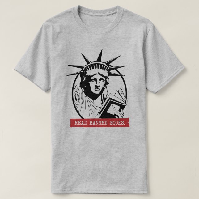 Camiseta Lady Liberty lee libros prohibidos (Diseño del anverso)
