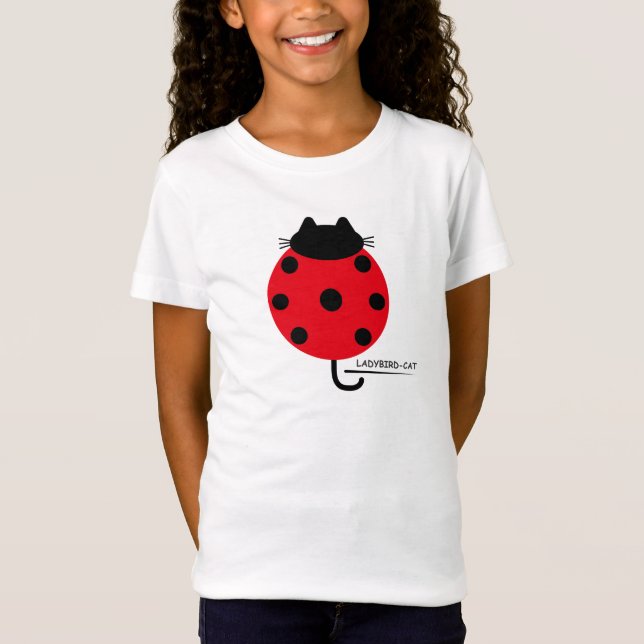 Camiseta Ladybird Cat T-shirt / てんとう虫ネコ Ｔシャツ (Anverso)