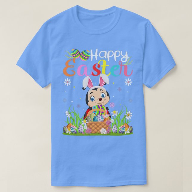 Camiseta Ladybug Bunny Egg Huning Funny Ladybug Happy East (Diseño del anverso)