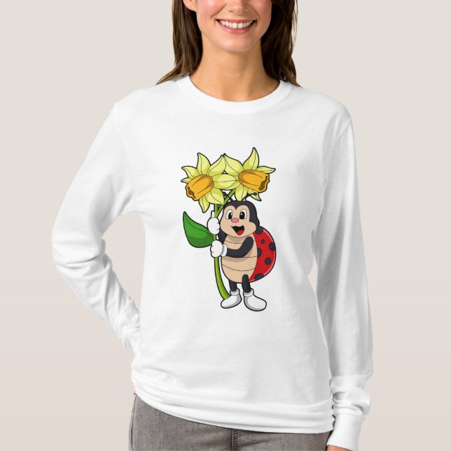 Camiseta Ladybug con Flower Daffodil (Anverso)