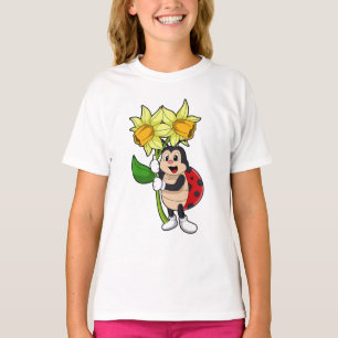Camiseta Ladybug con Flower Daffodil