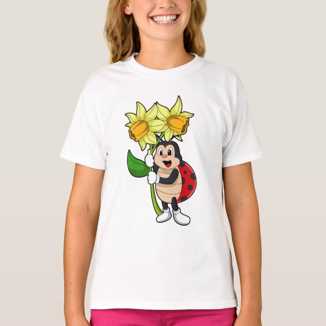 Camiseta Ladybug con Flower Daffodil (Anverso)