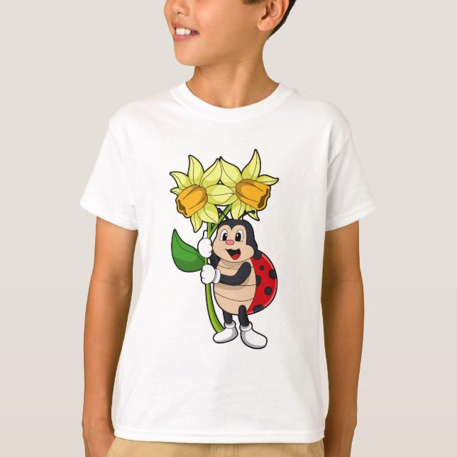 Camiseta Ladybug con Flower Daffodil (Anverso)