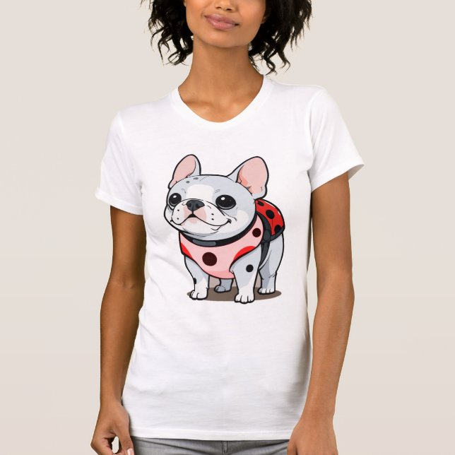 Camiseta Ladybug de Bulldog francés lindo (Anverso)