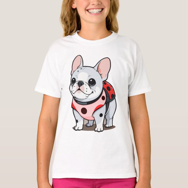 Camiseta Ladybug de Bulldog francés lindo (Anverso)
