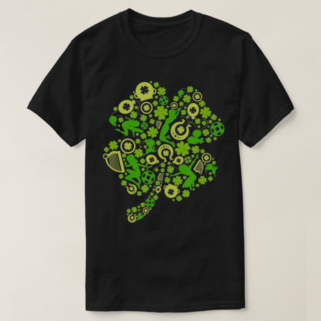 Camiseta Ladybug milagroso St Patrick's Day Clover with Ic (Diseño del anverso)