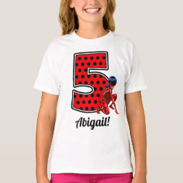 Camiseta Ladybug milagroso y Cat Noir 5 cumpleaños