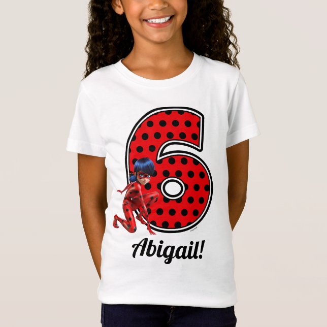 Camiseta Ladybug milagroso y Cat Noir 6cumpleaños (Anverso)