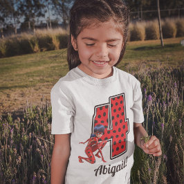 Camiseta Ladybug milagroso y Cat Noir cuarto cumpleaños