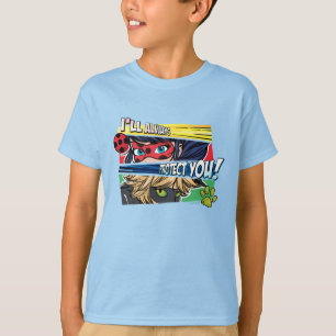 Camiseta Ladybug milagroso y Cat Noir siempre te protegen