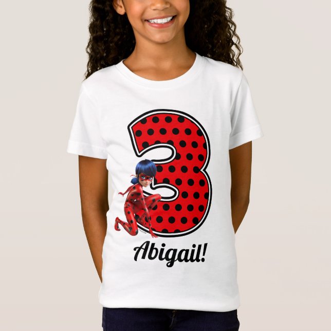Camiseta Ladybug milagroso y Cat Noir tercer cumpleaños (Anverso)