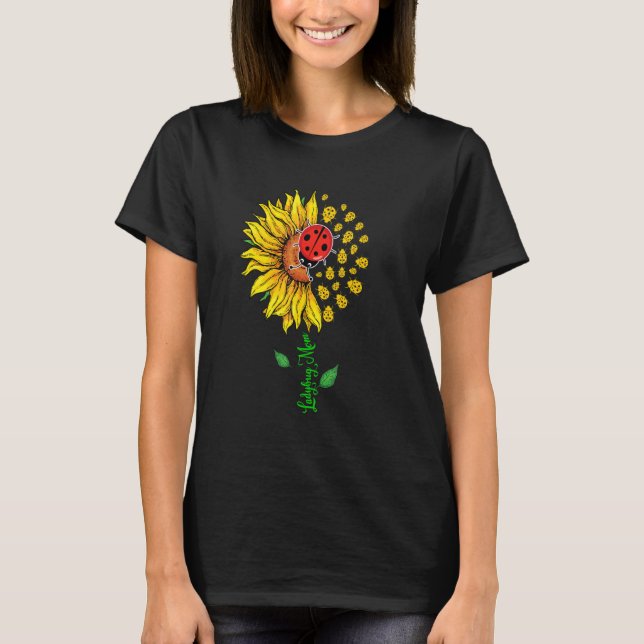 Camiseta Ladybug Mom Cute Sunflower Ladybugs Lover Mother's (Anverso)