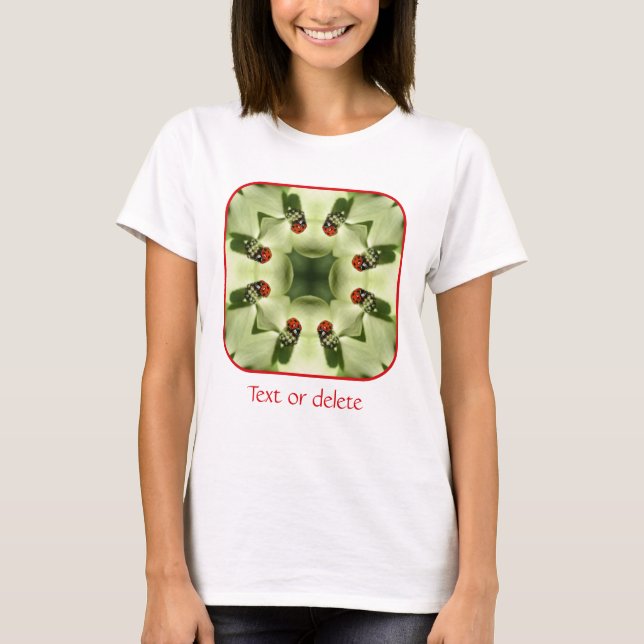 Camiseta Ladybug On Dogwood Nature Art Personalized (Anverso)