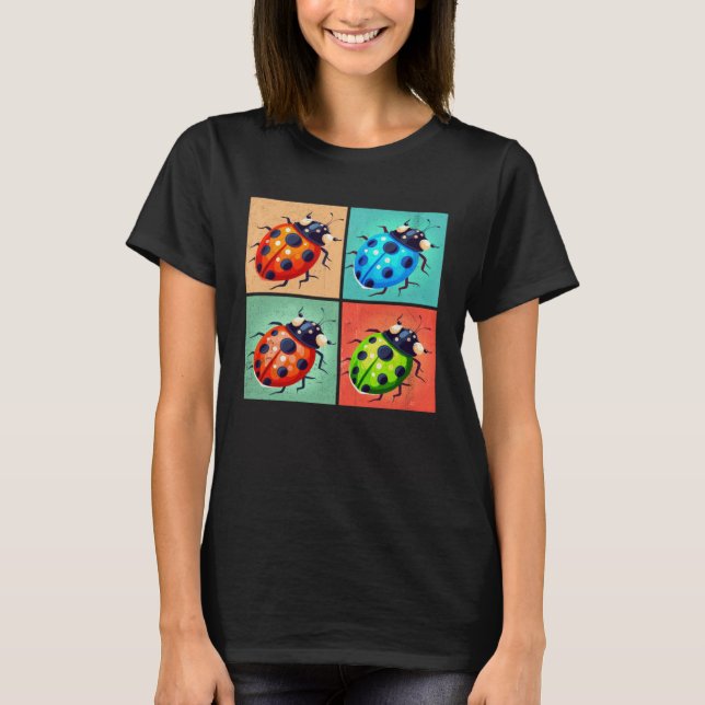 Camiseta Ladybug Pop Illustration Colorful Animal Women (Anverso)