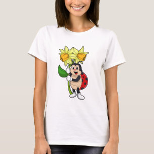 Camiseta Ladybug with Flower Daffodil