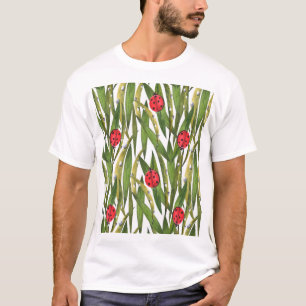 Camiseta Ladybugs: acuarela de fondo margarita.