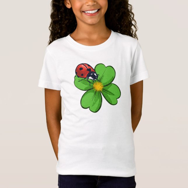 Camiseta Ladybugs and Green Leaves Nature Illustration Past (Anverso)