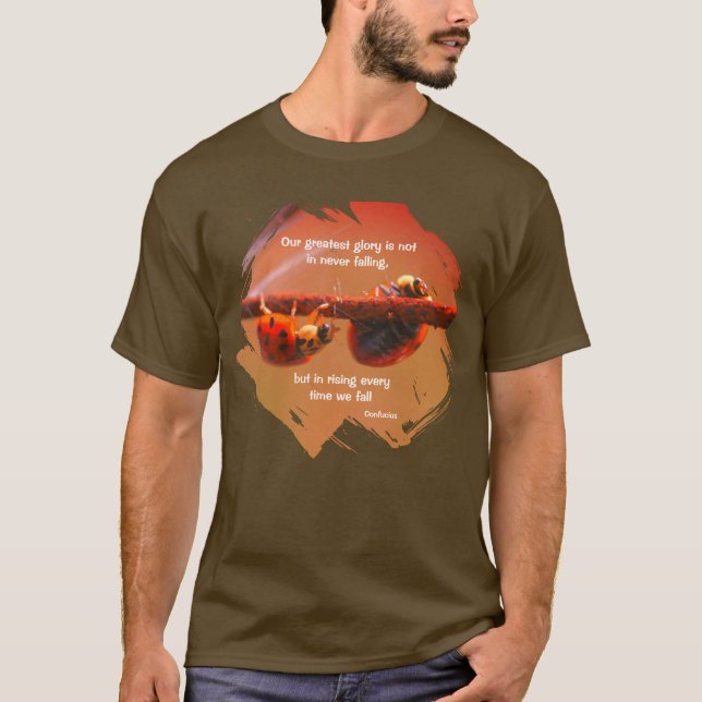 Camiseta Ladybugs Attitude Inspirational Confucius Quote (Anverso)