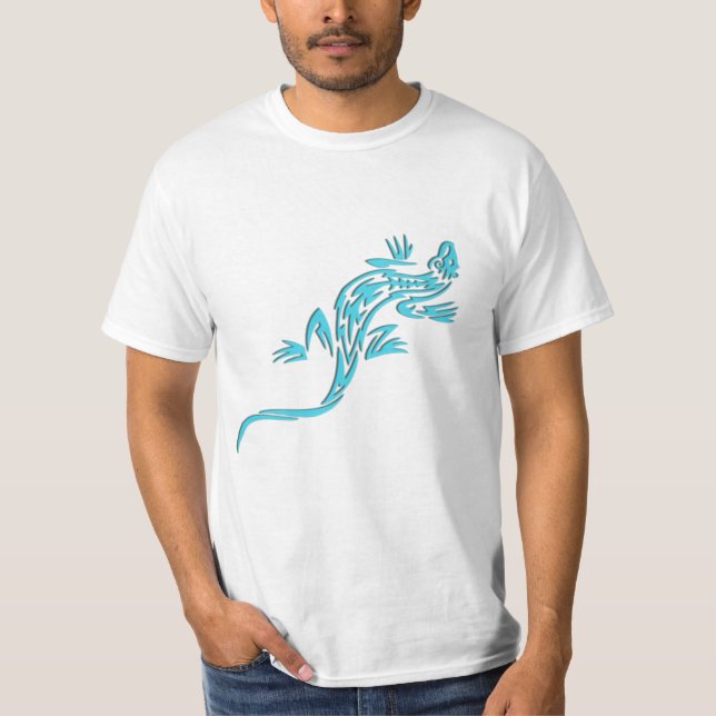 Camiseta Lagarto azul tribal (Anverso)