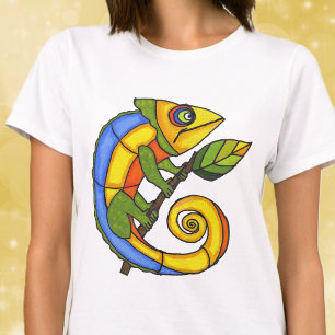 Camiseta Lagarto Colorido en una Rama