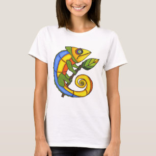 Camiseta Lagarto Colorido en una Rama