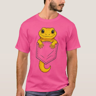 Camiseta Lagarto Divertido Mirando en el Bolsillo Gecko Leo
