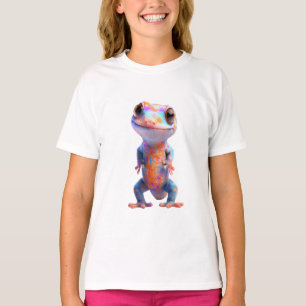 Camiseta Lagarto Gecko de Dibujos Animados Manchado Arcoíri