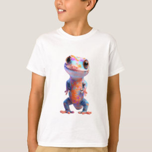 Camiseta Lagarto Gecko de Dibujos Animados Manchado Arcoíri