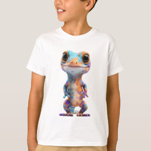 Camiseta Lagarto Gecko Manchado Colorido Criaturas Niños